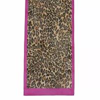 Леопардовый шарф с розовой окантовкой 38721