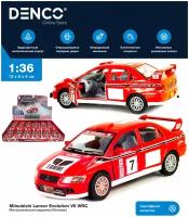 Металлическая машинка игрушка детская 1:36 Mitsubishi Lancer Evolution VII WRC инерционная