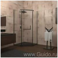 Душевой угол Veconi Rovigo RV-36B, 800x800x1950, черный, стекло прозрачное