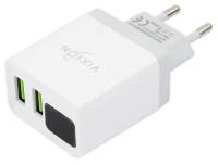 Сетевое зарядное устройство VIXION L12 (2-USB/3.1A) + micro USB кабель (1м) с дисплеем (белый)