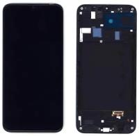 Модуль (матрица + тачскрин) для Samsung Galaxy A20 SM-A205F (TFT) черный с рамкой