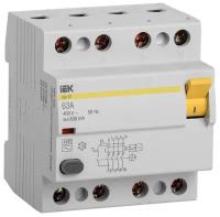 Выключатель дифференциального тока (УЗО) 4п 63А 300мА тип AC ВД1-63 ИЭК MDV10-4-063-300, 1шт