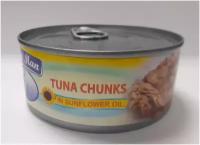 Тунец филе-кусочки в подсолнечном масле, TUNA CHUNKS, 170гр., Эквадор