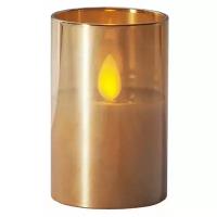 Свеча светодиодная M-TWINKLE в стакане, высота - 7.5 см, цвет - бронзовый, 063-23