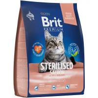 Сухой корм премиум класса Brit Premium Cat Sterilized Salmon & Chicken с лососем и курицей для взрослых Стерилизованых кошек 2 кг