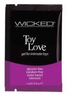 Лубрикант на водной основе для использования с игрушками WICKED Toy Love - 3 мл