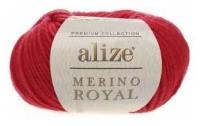 Пряжа Alize Merino royal красный (56), 100%шерсть, 100м, 50г, 1шт