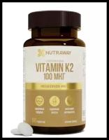 Vitamin K2, Витамин К-2, менахинон МК-7 100 мкг, NUTRAWAY 60 таблеток