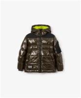 Куртка зимняя из плащовки цвета хаки Gulliver, размер 146, мод. 22211BJC4109