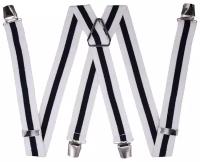 Подтяжки для брюк с усиленными клипсами (3.5 см, 4 клипсы, Белый) 17-56409