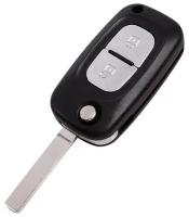 Выкидной ключ для автомобиля Renault 2 кнопки жало с прямоугольным наконечником (без чипа)