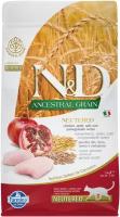 N&D Cat Ancestral Grain с курицей и гранатом низкозерновой сухой корм для стерилизованных кошек и кастрированных котов 1,5кг