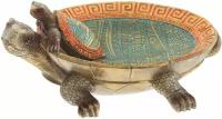 Чаша декоративная Черепахи Casaentera CE02-788820 золото/голубой 220х160х100h
