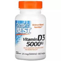 Doctor's Best Vitamin D3 капс., 5000 МЕ, 360 шт