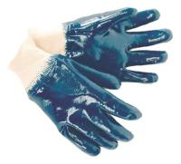 Перчатки синие обливные кислотоупорные, манжет
