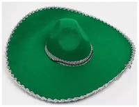 Страна Карнавалия Карнавальная шляпа «Сомбреро», р-р. 56-58, цвет зелёный