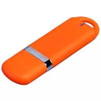 Классическая флешка soft-touch с закругленными краями (64 Гб / GB USB 3.0 Оранжевый/Orange 005 Flash drive Мемо Софт-тач Memo S315)