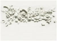 Барельеф Цветы лепнина 3D - Виниловые фотообои, (420х300 см)
