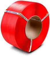 Стреппинг лента 12 мм х 0,5 мм х 3000 м, красная, лента полипропиленовая Волга Полимер, лента пп для упаковки