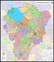 Настенная карта Ярославской области 100 х 115 см (на баннере)