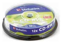 Диски CD-RW VERBATIM 700 Mb 12х, комплект 50 шт Cake Box, 43480