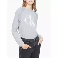 Свитшот Calvin Klein L светло-серый с белым крупным лого на груди