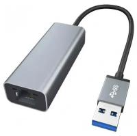 Сетевая карта RJ-45 KS-is KS-482 USB3.0 на LAN Ethernet кабель адаптер AX88179A - чёрный