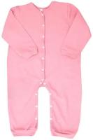 Комбинезон Babyedel детский, хлопок 100%, на кнопках, манжеты, открытая стопа, размер 60, розовый