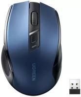 Мышка компьютерная беспроводная UGREEN MU006 (15064) Ergonomic Wireless Mouse 2.4G 4000DPI Silence Design. Цвет: синий