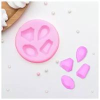 Молд силиконовый Драгоценные камни, 7,3х1 см, цвет розовый