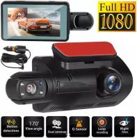 Автомобильный видеорегистратор Dual Lens / 2 камеры / Full HD 1080P / G-Sensor