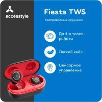 Наушники вкладыши ACCESSTYLE Fiesta TWS Red беспроводные bluetooth