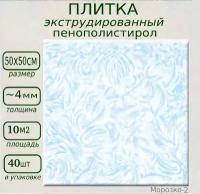 Потолочная плитка из пенополистирола цветная с рисунком 50х50см