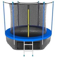 Батут с внутренней сеткой и лестницей, EVO JUMP Internal 12ft (Sky) + нижняя сеть