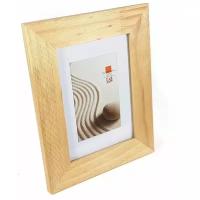 Деревянная фоторамка, рамка для фото 15х21 (а5), с паспарту 10х15, wood, сосна GF 5682