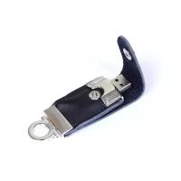 Кожаная флешка брелок для нанесения логотипа (16 Гб / GB USB 2.0 Черный/Black 209 KJ007)