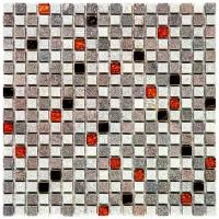 Мозаика из стекло кварц металл Natural Mosaic KBE-04 серый квадрат