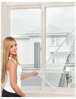 Москитная сетка на окна с крепежной лентой / антимоскитная сетка на окно 1,5х1,3 м