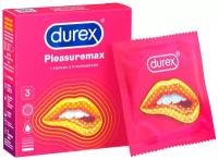 Презервативы Durex Pleasuremax с ребрами и пупырышками, 3 шт