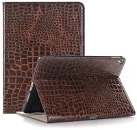 Чехол-футляр MyPads для планшета Apple iPad Mini 4 (A1538/ A1550) из лаковой рельефной кожи под крокодила шоколадный коричневый