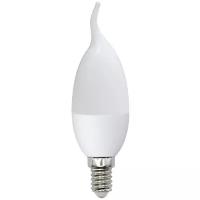 Led-cw37-7w/nw/e14/fr/nr лампа светодиодная. форма свеча на ветру, матовая. серия norma. белый свет (4000K). Картон. ТМ Volpe, 1шт