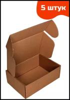 Самосборные крафт коробки для подарков и посылок 225x165x80, 5 штук