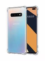 Противоударный чехол для Samsung Galaxy S10 (Самсунг Галакси С10) силиконовый с усиленными углами, ROSCO защита вокруг модуля камер, прозрачный