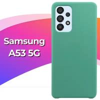 Силиконовый защитный чехол на телефон Samsung Galaxy A53 5G / Противоударный матовый кейс с покрытием Soft Touch для смартфона Самсунг Галакси А53 5Г / Бирюзовый