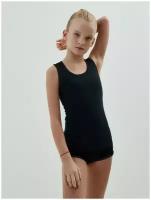 Спортивная форма Flavour Knit для девочек, майка и шорты, размер 42, черный