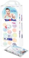 YokoSun трусики XL, 12-20 кг, 38 шт. + детские влажные салфетки 0+ 18 шт