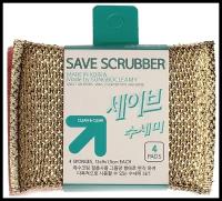 Скраббер для мытья посуды Sung Bo Cleamy Save Scrubber, 4 шт