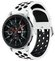 Силиконовый ремешок для часов Sаmsung Galaxy watch/Amazfit Pace/Stratos 1/2/2s/GTR 47 мм/Sport Watch, 22 мм, белый с черным