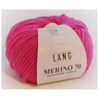 Пряжа Merino 70 Lang Yarns( Мерино 70), цвет 0165 фуксия, 50 гр/70 м, 98%шерсть,2%полиэстер, 1 моток