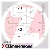 Тормозные колодки дисковые, комплект ZIMMERMANN 24 225 905573 24227 24227 160 1 ZIMMERMANN 242271601